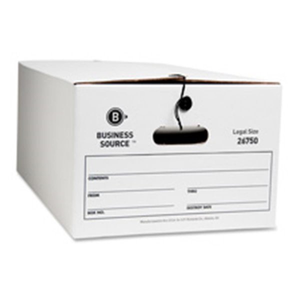 Business Source Storage Box- Legal- 15in.x24in.x10in.- 12-CT- White BU463506